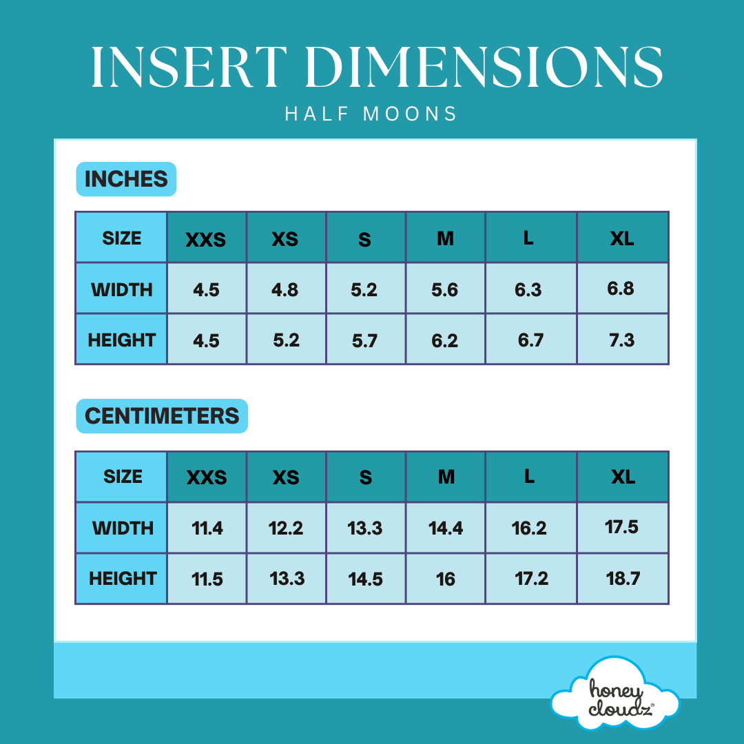 Half Moons Insert Dimensions