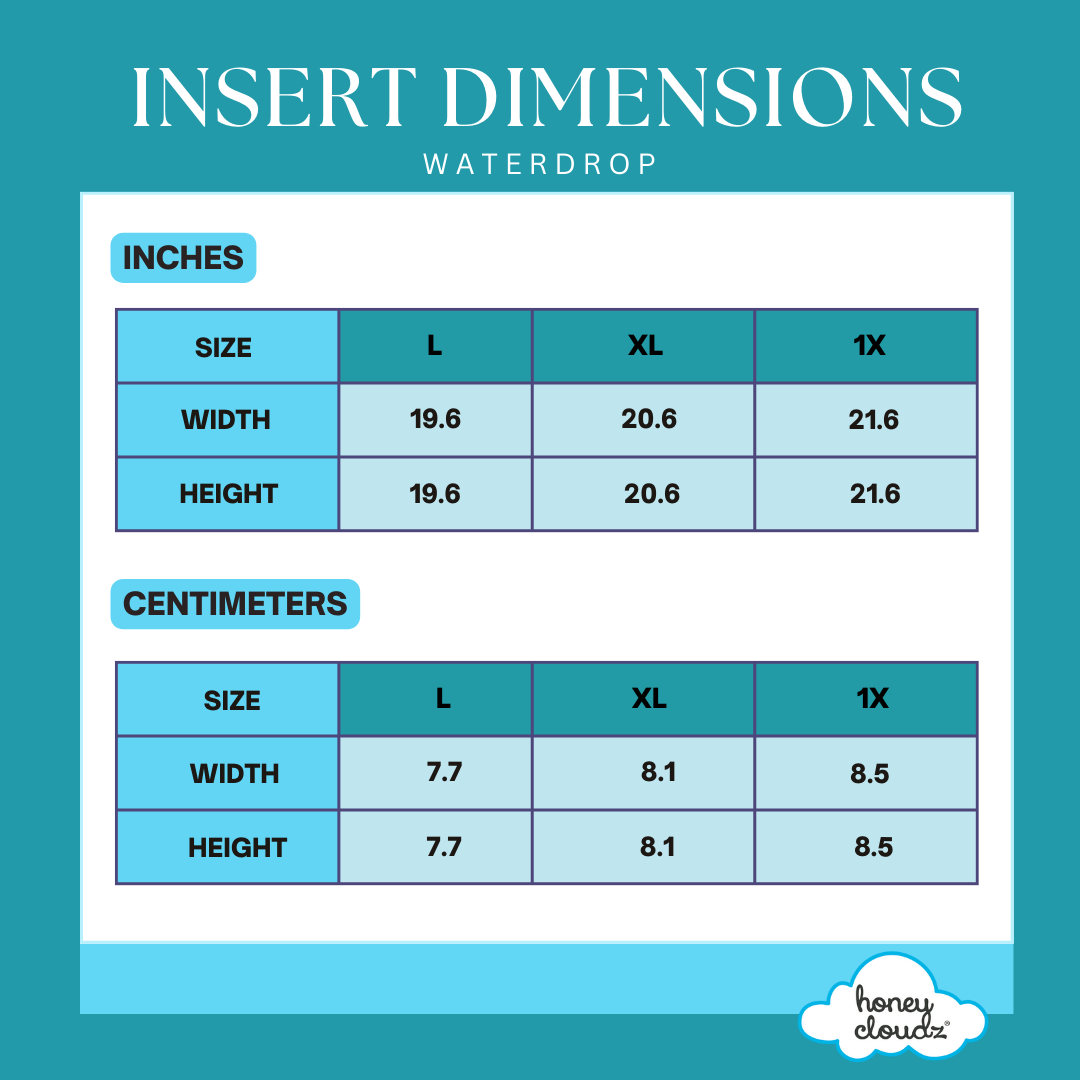 Waterdrop Insert Dimensions