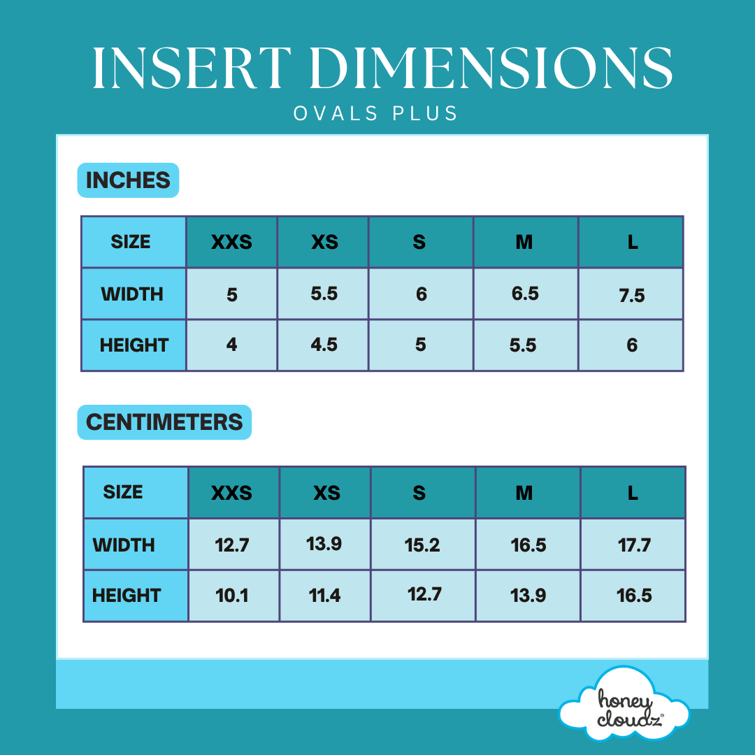 Ovals Plus Insert Dimensions