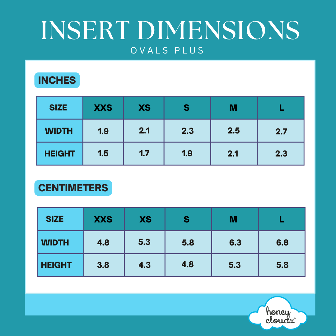 Ovals Plus Insert Dimensions