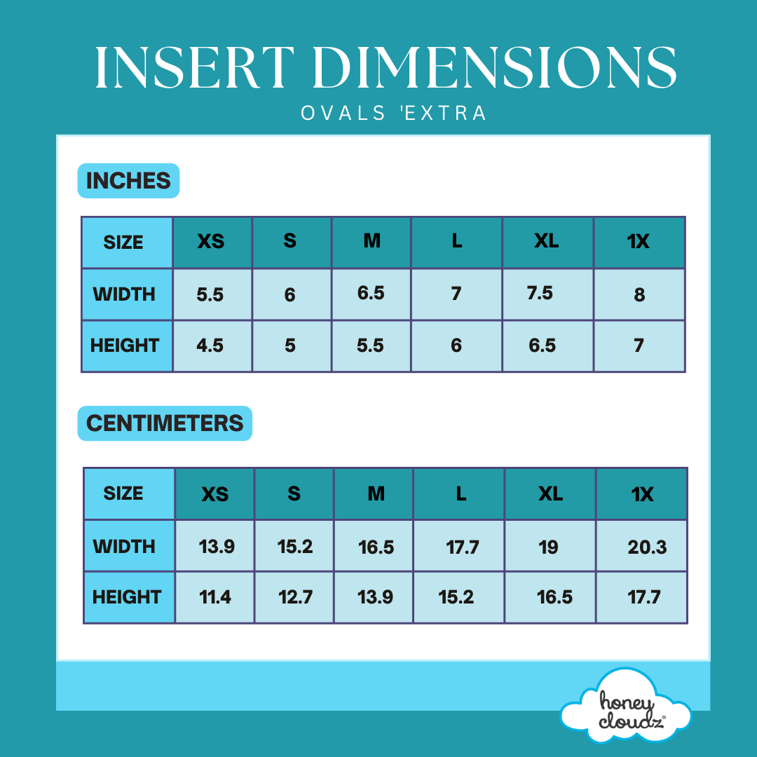 Ovals 'Extra Insert Dimensions