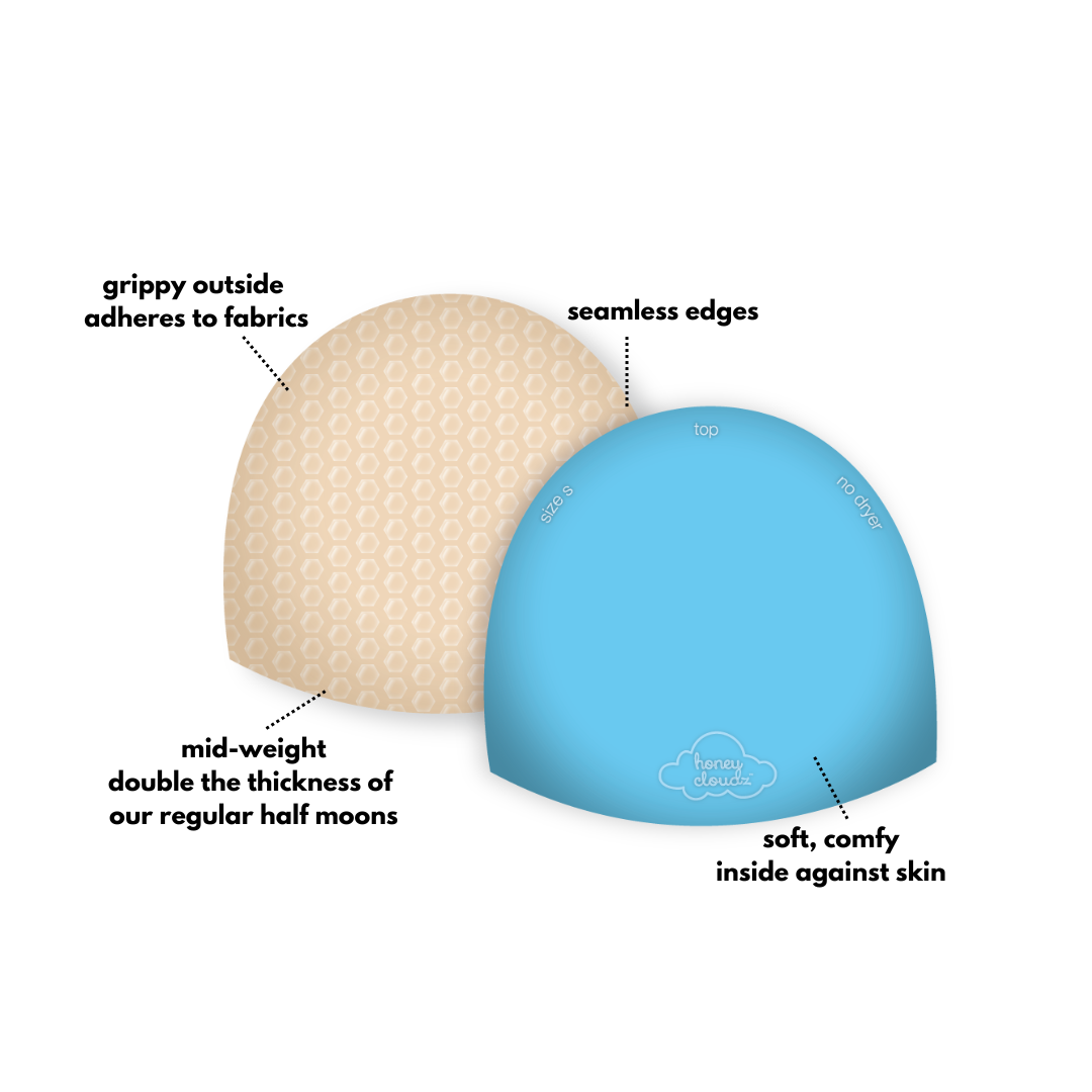 Honey Cloudz Half Moons Plus+ Non-Slip Bra Inserts features