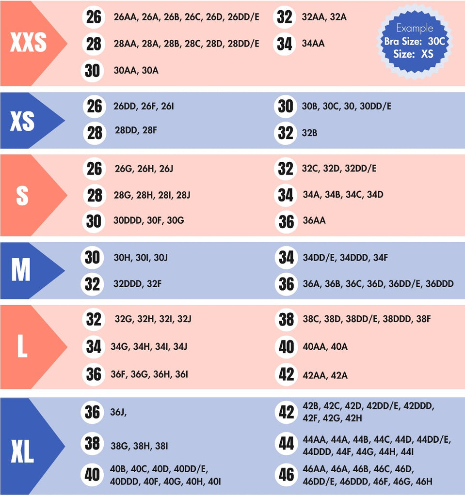 Breast Protection Inserts - Boob Protect size chart